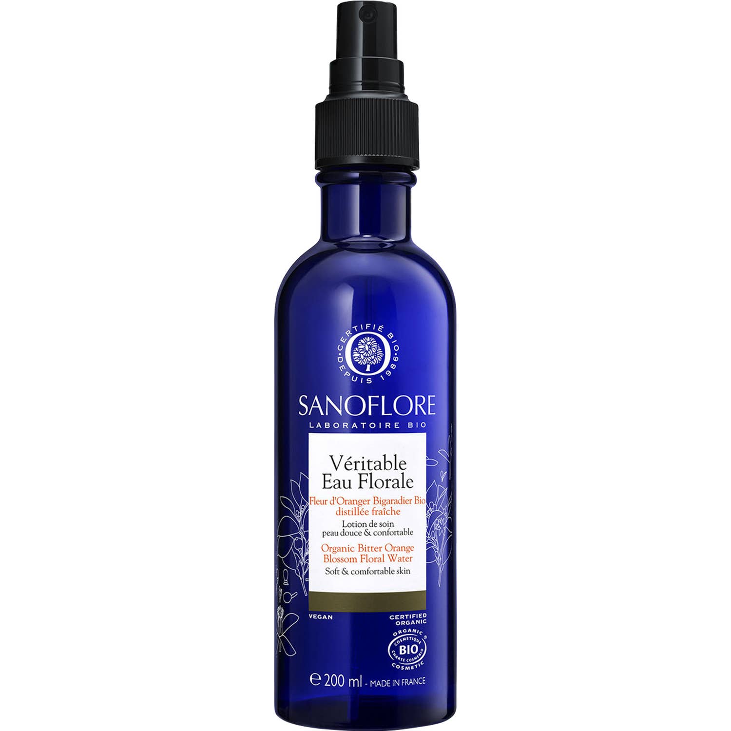 Sanoflore Véritable Eau Florale Fleur d'Oranger Bigaradier Bio 200ml
