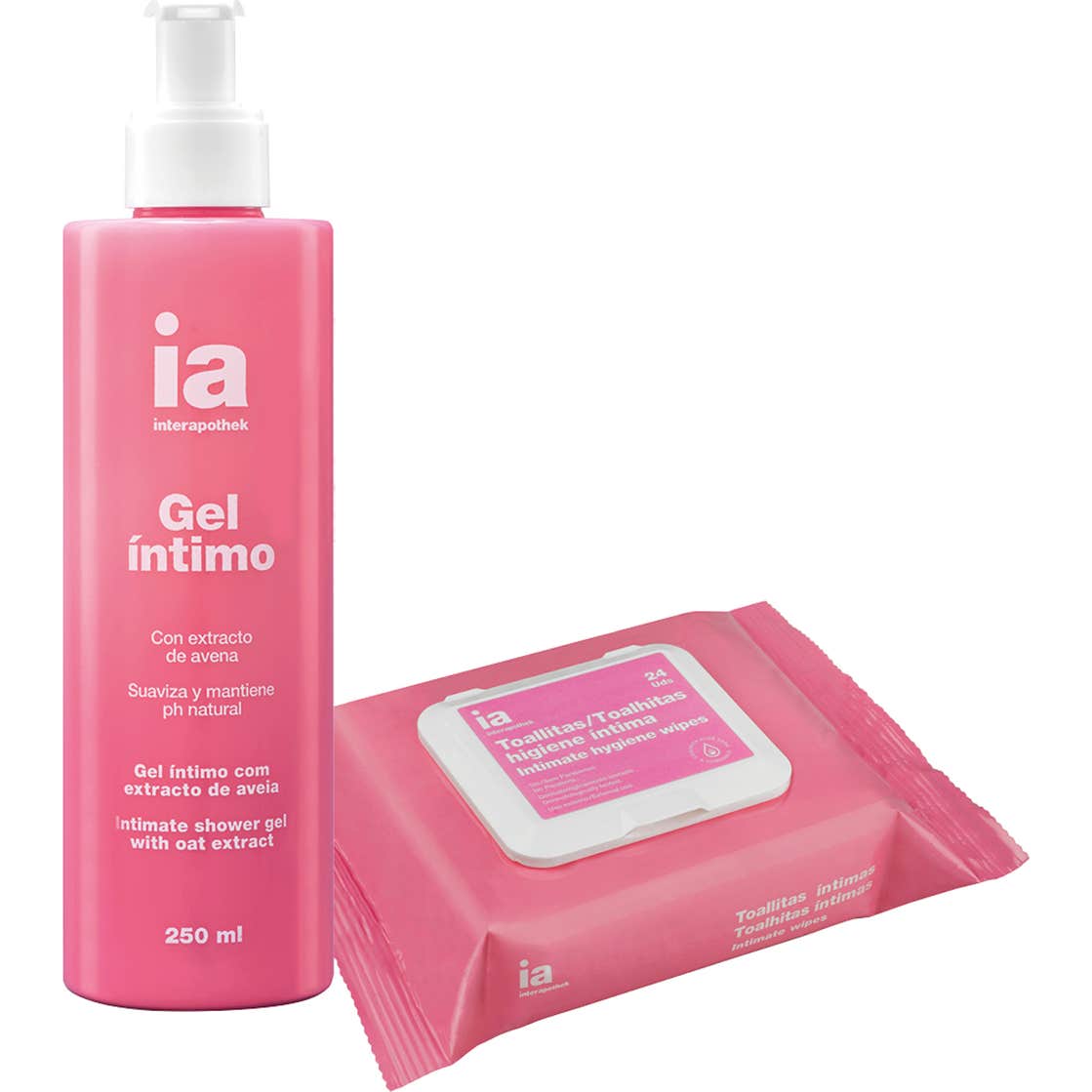 Interapothek Pack Gel Intime 250ml + Lingettes 24uts