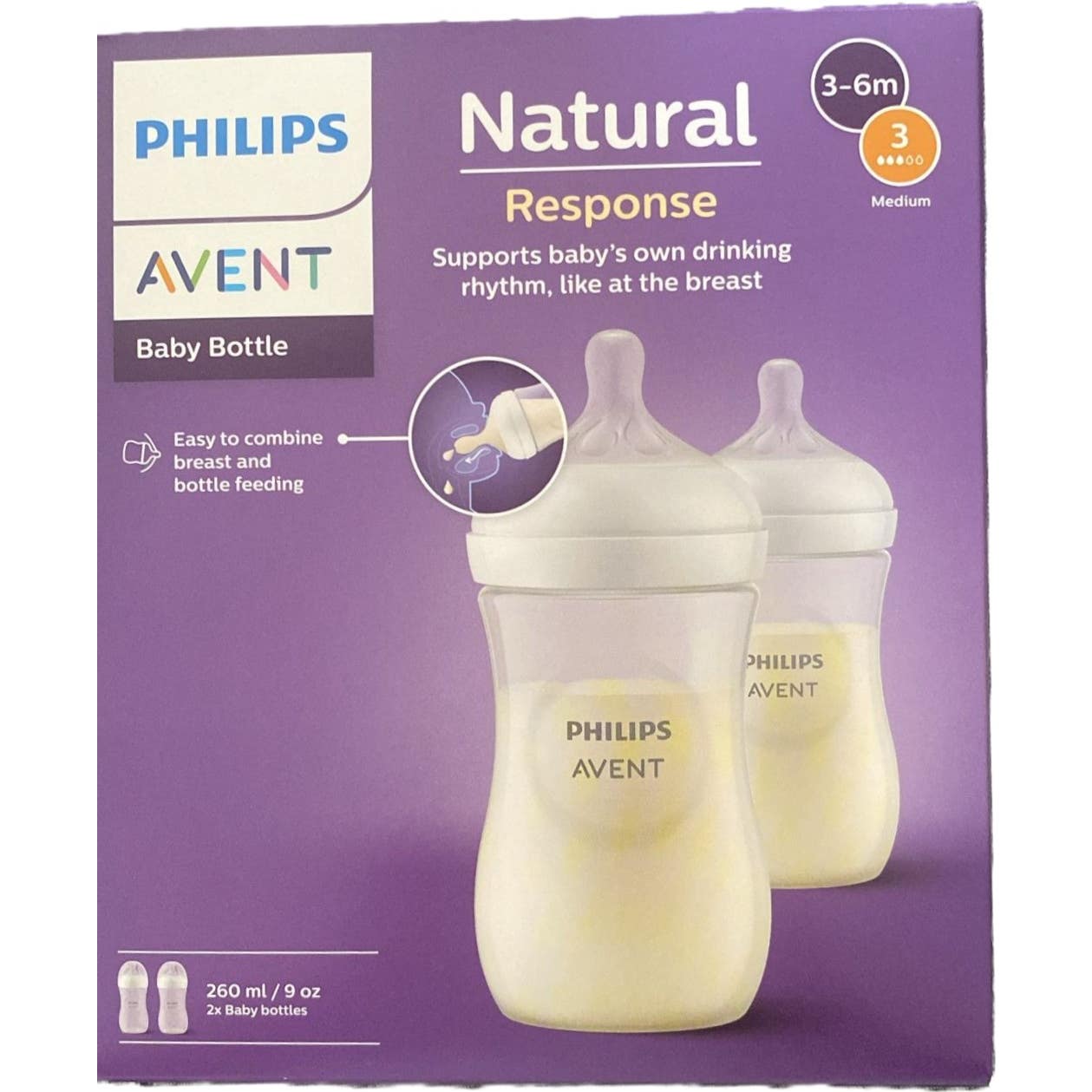 Philips Avent Natural Response Biberon Anti-Colique 3-6m 2x260ml