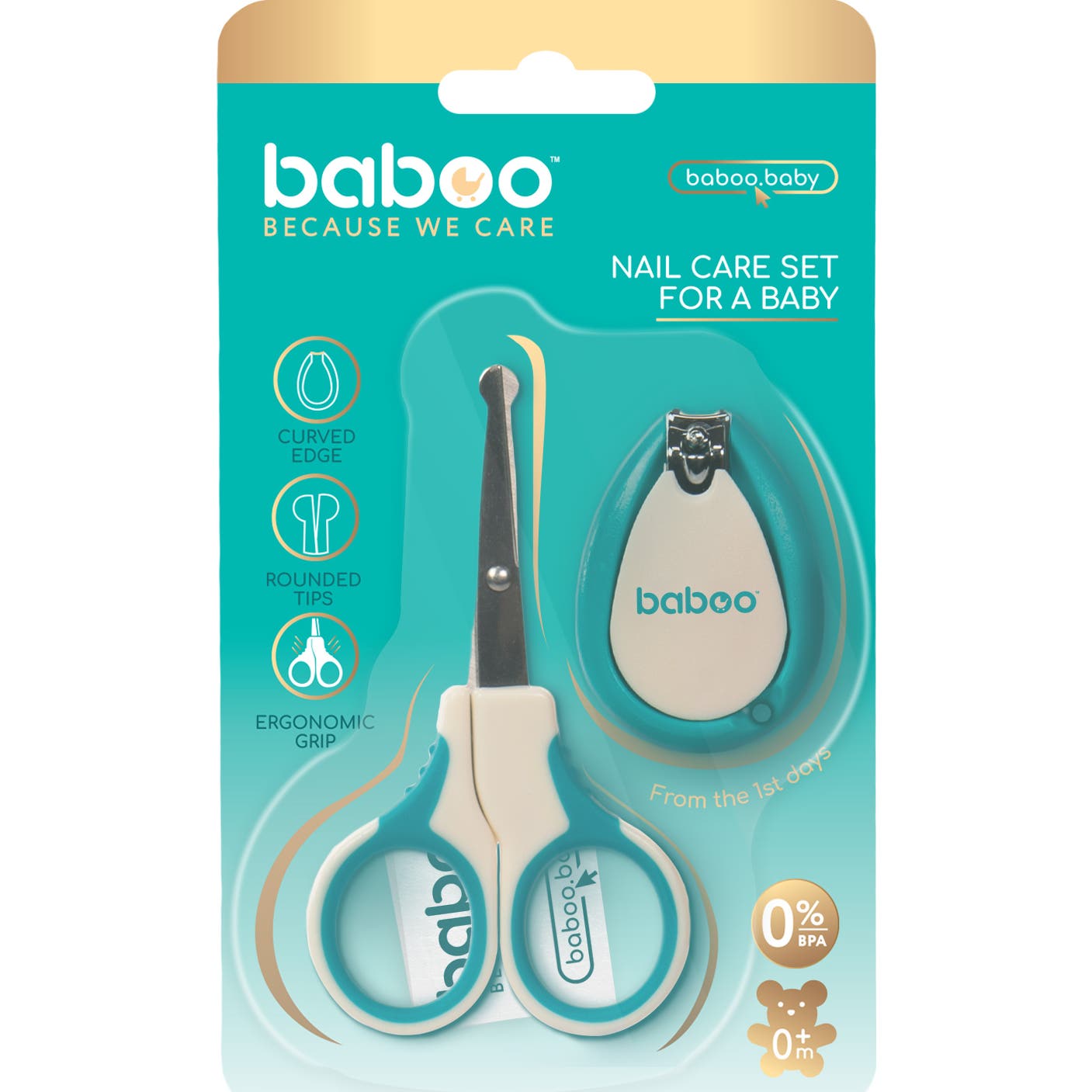 Baboo Set Manucure Ciseaux + Coupe-Ongles +0 Mois 2uts