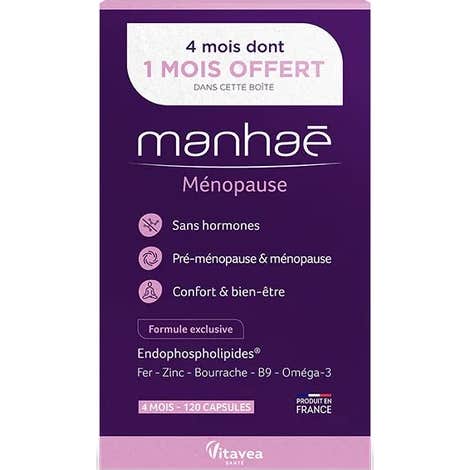 Manhaé Pré-Ménopause Ménopause 4 Mois 120 Capsules