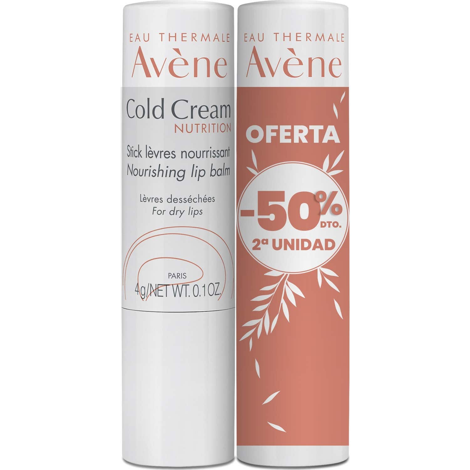 Avène Cold Cream Stick Lèvres Nourrissant 2x4g