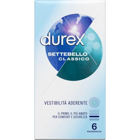 Durex Settebello Classico Vestibilità Aderente Preservativi 6 unità