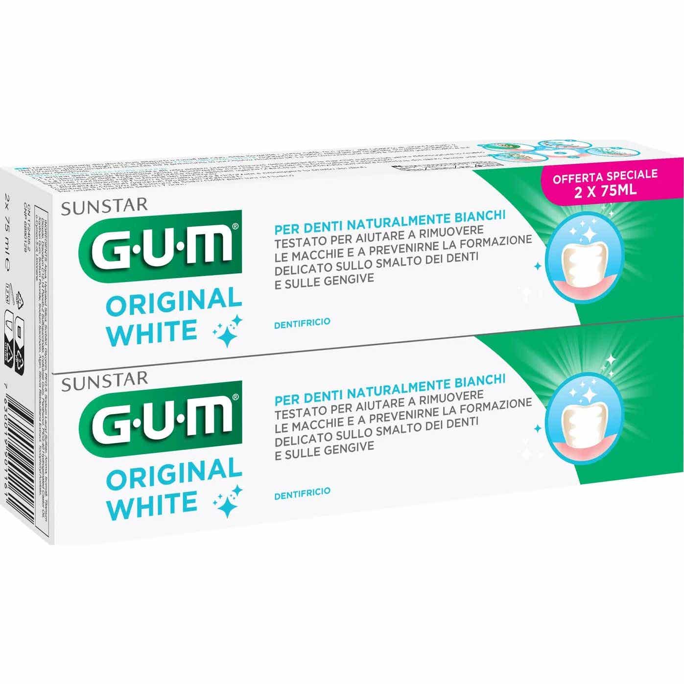 GUM Original White Pâte Dentaire 2x75ml