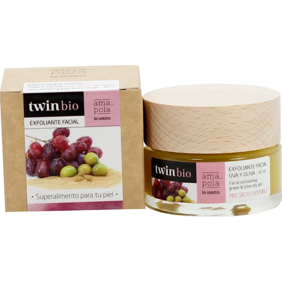 Amapola Biocosmetics Twin Bio Gommage Visage Raisin et Olive 30ml