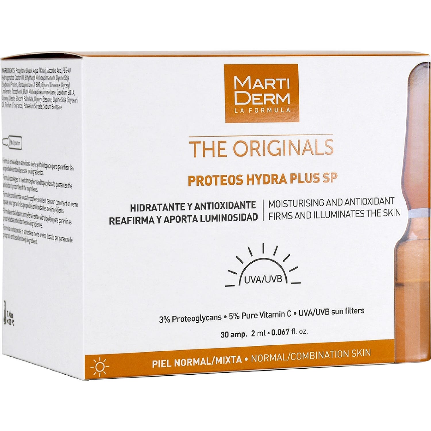 Martiderm The Originals Proteos Hydra Plus SP Peaux Normales/Mixtes 30 Ampoules