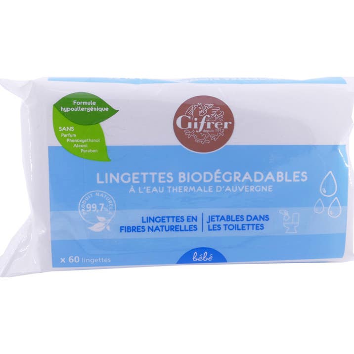 Gifrer Lingettes À L'Eau Thermale D'Auvergne 60 Lingettes