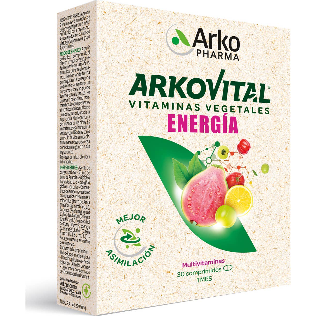 Arkopharma Arkovital Pure Énergie 30 Comprimés