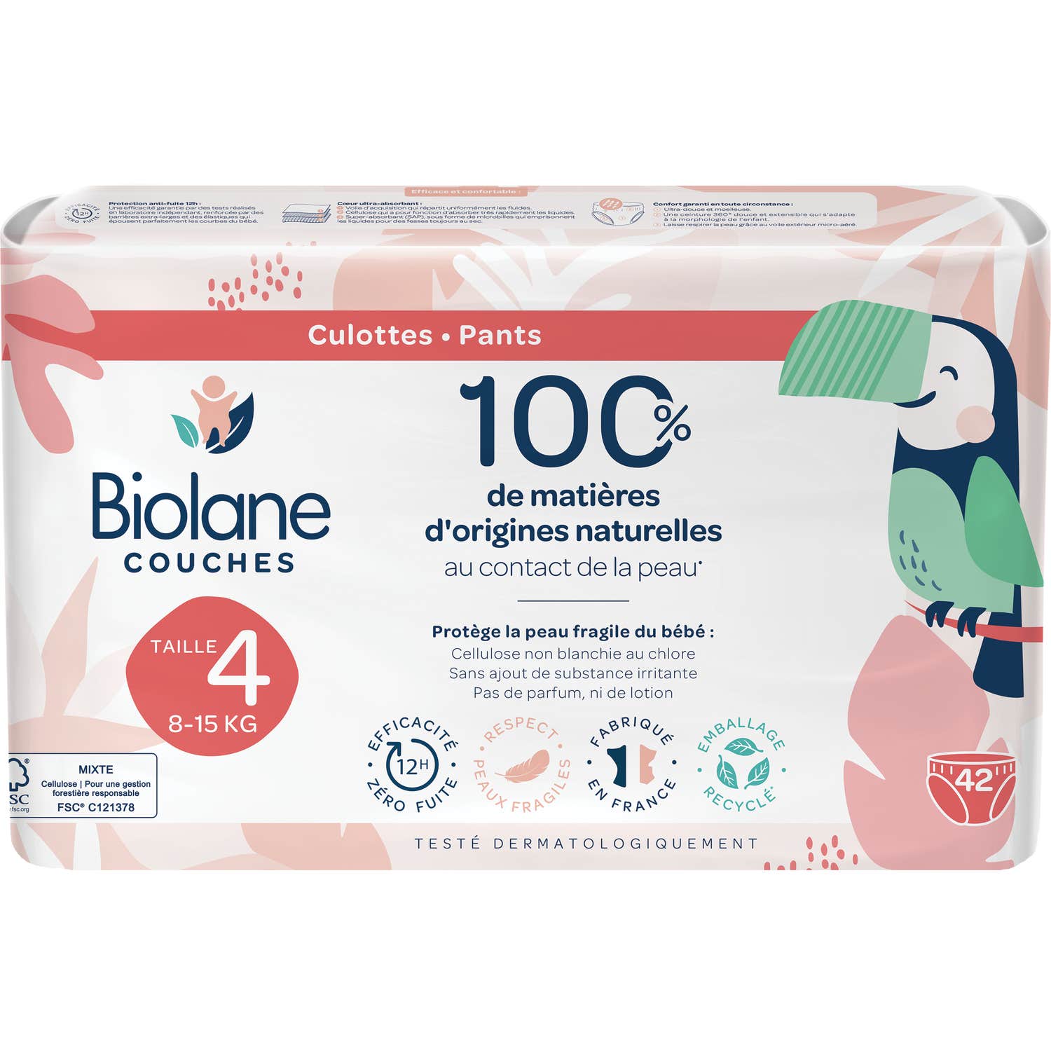 Biolane Couches Culottes Eco Taille 4 8-15kg 42 Unités