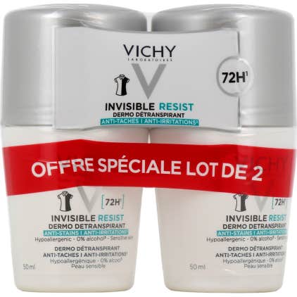 Vichy Déodorant Roll-On 72H Invisible Resist 2x50ml