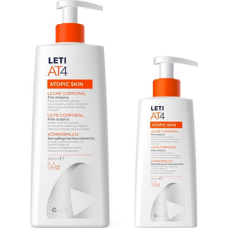 LetiAT4 Atopic Pack Lait Corps Peau 500ml + 250ml
