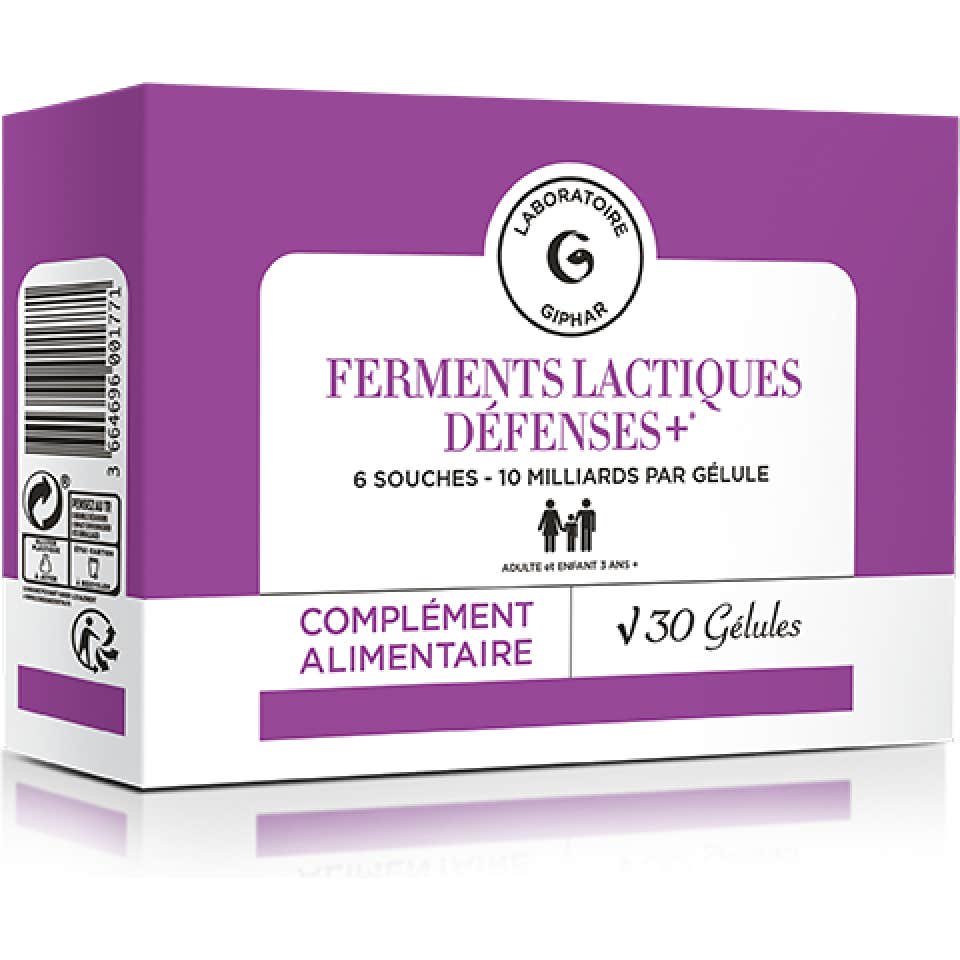 Giphar Ferments Lactiques Défenses+ 30 Gélules