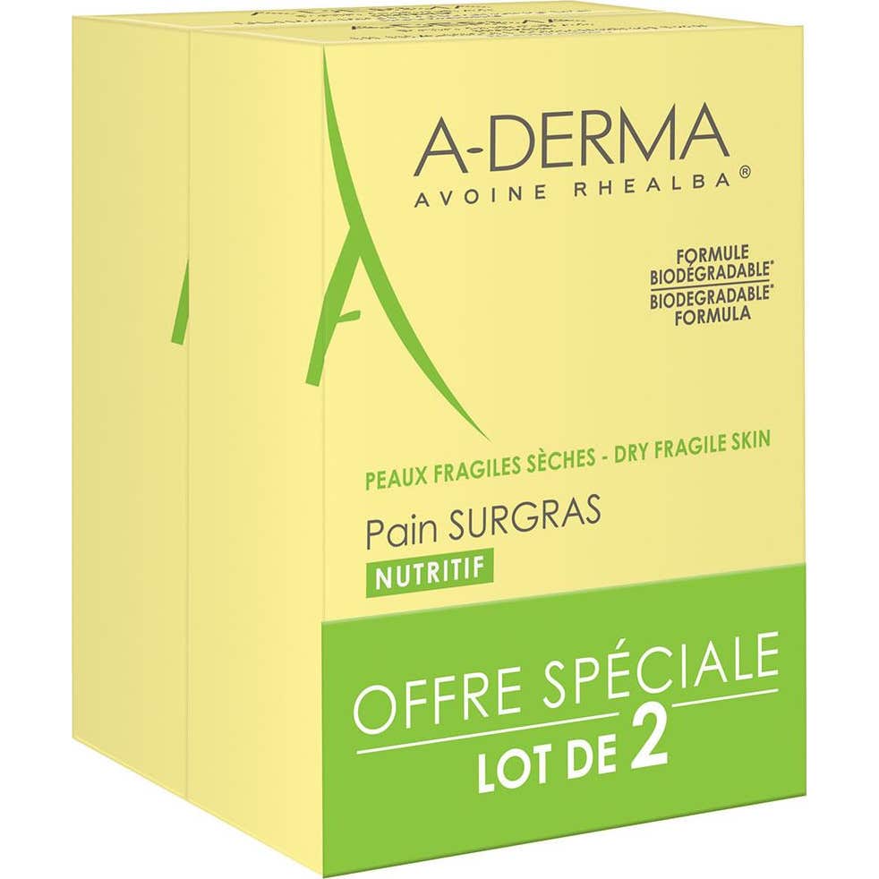 Aderma Pain Surgras À L'Avoine Rhealba 100g Lot De 2