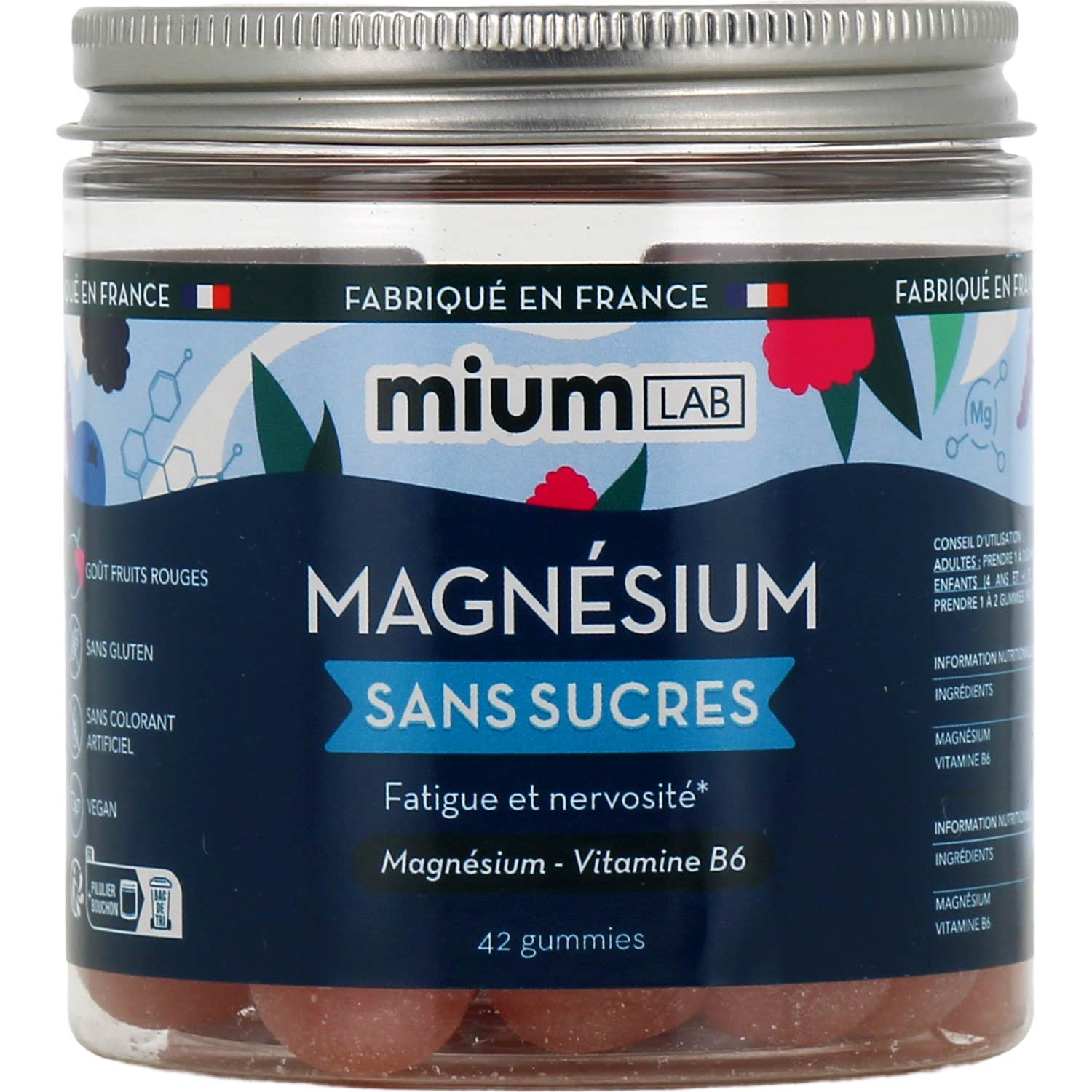 Mium Lab Magnésium Sans Sucres 42 Gummies
