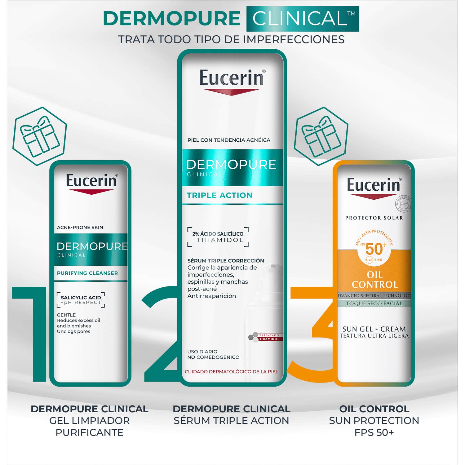 Eucerin DermoPure Peaux Grasses Sérum + Gel Nettoyant 20ml + Solaire 5ml