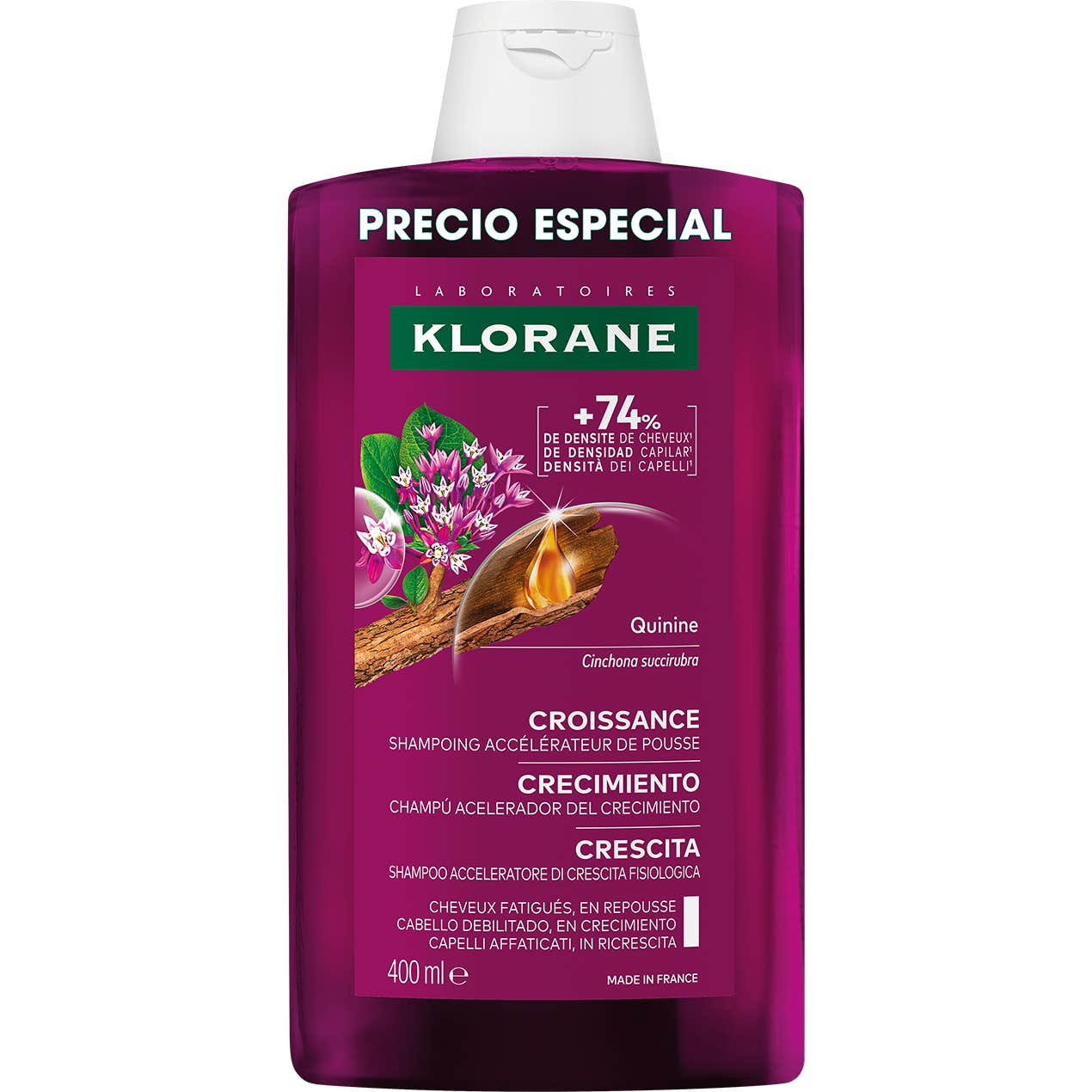 Klorane Croissance Shampoing Accélérateur De Pousse 400 ml