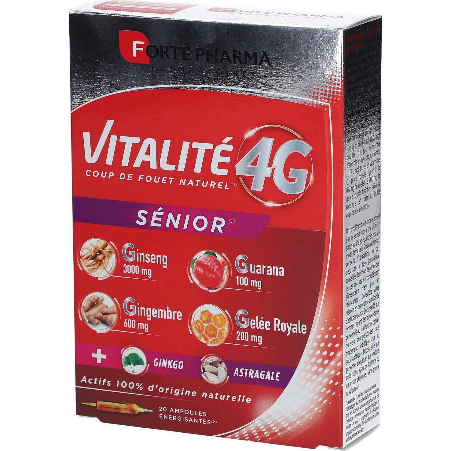 Forté Pharma Vitalité 4G Sénior 20 Ampoules