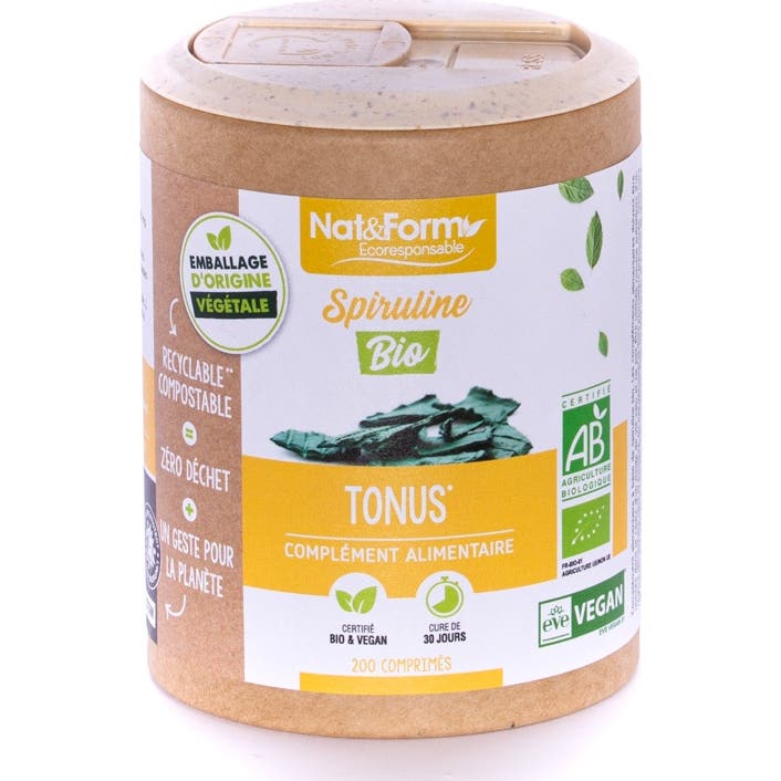 Nat&Form Spiruline Bio 200Comprimésrimés