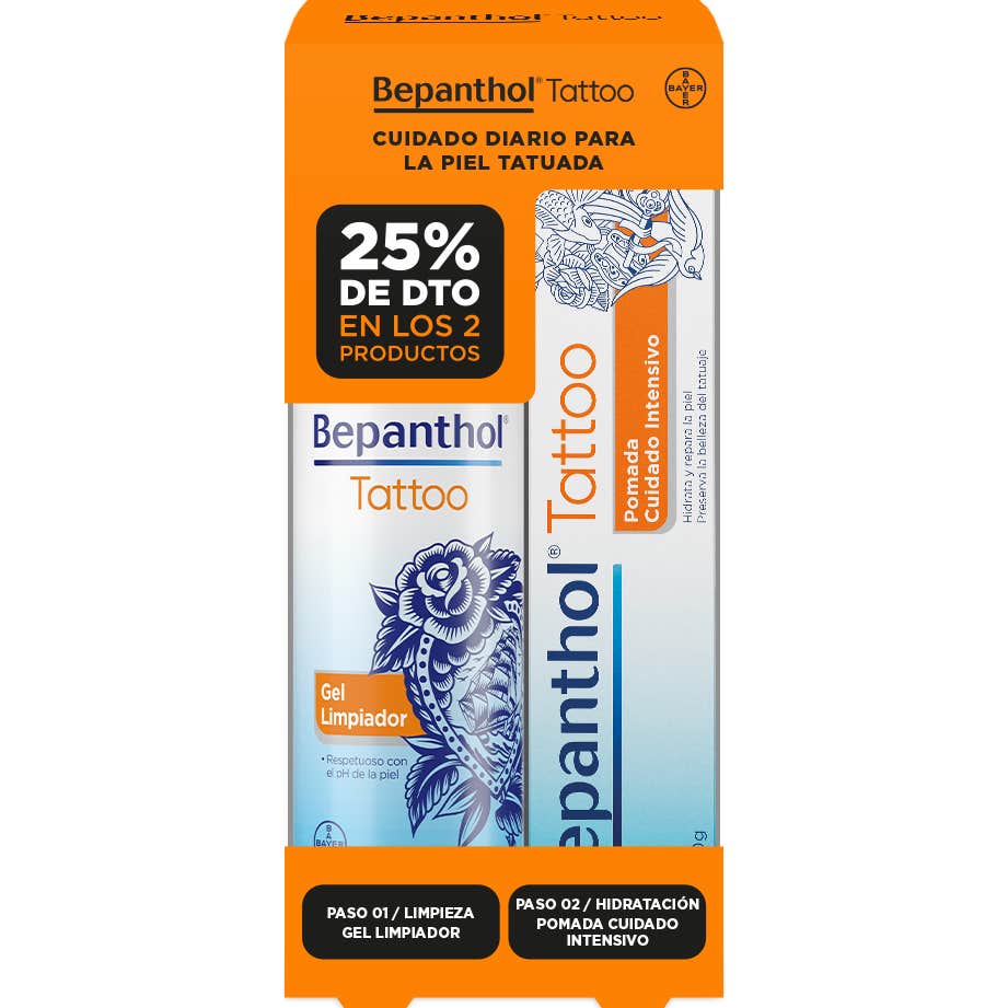 Bepanthol Tattoo Pomada Cuidado Intensivo 30g + Gel Limpiador 200ml