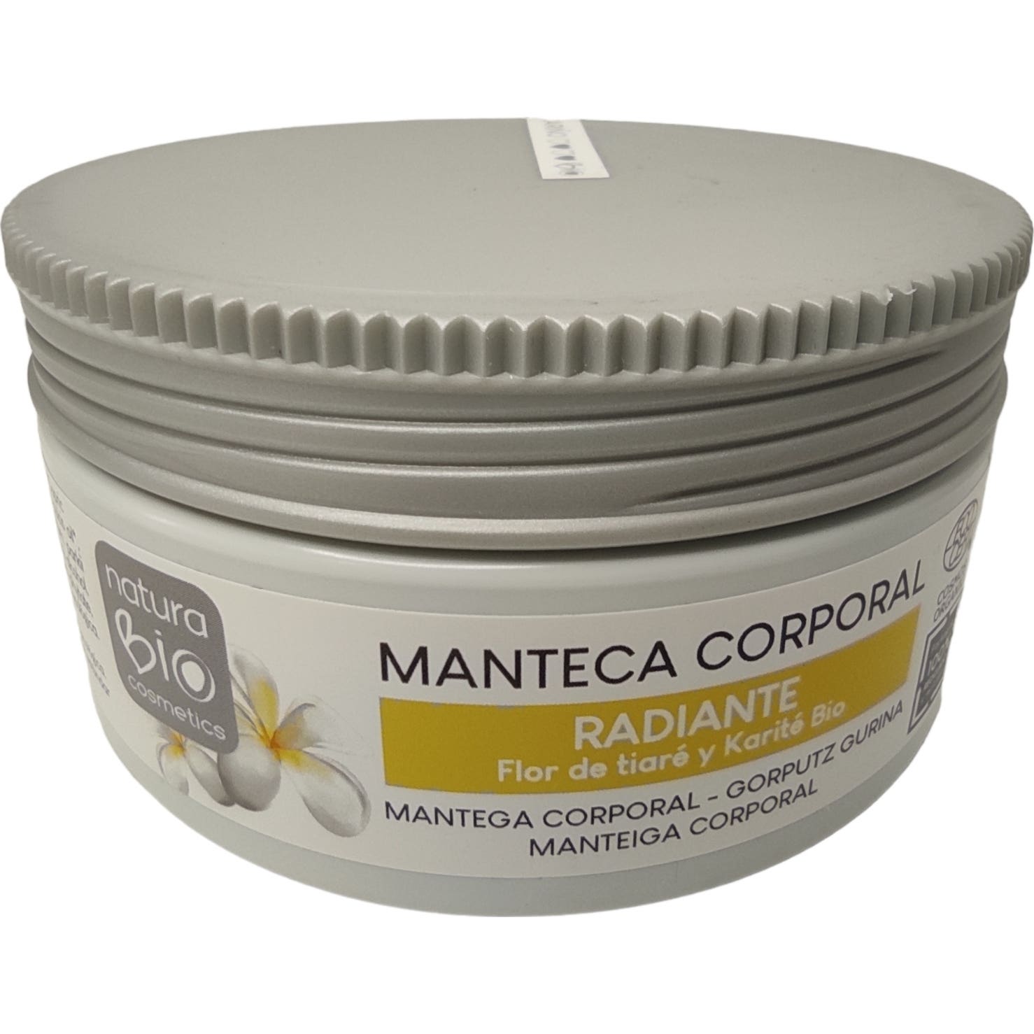 NaturaBIO Cosmetics Beurre Corps Éclatant Tiaré-Karite 200ml