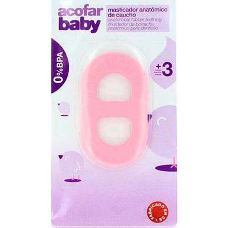 Acofarbaby Anneau de Dentition Caoutchouc Rose 1ut
