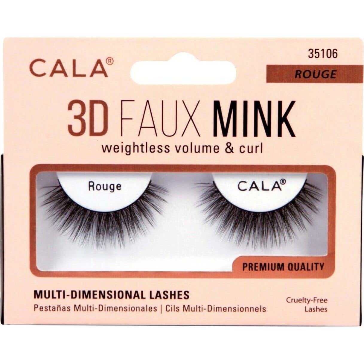 Cala Lashes 3D Faux Mink Faux Cils Rouge 1 Pairee