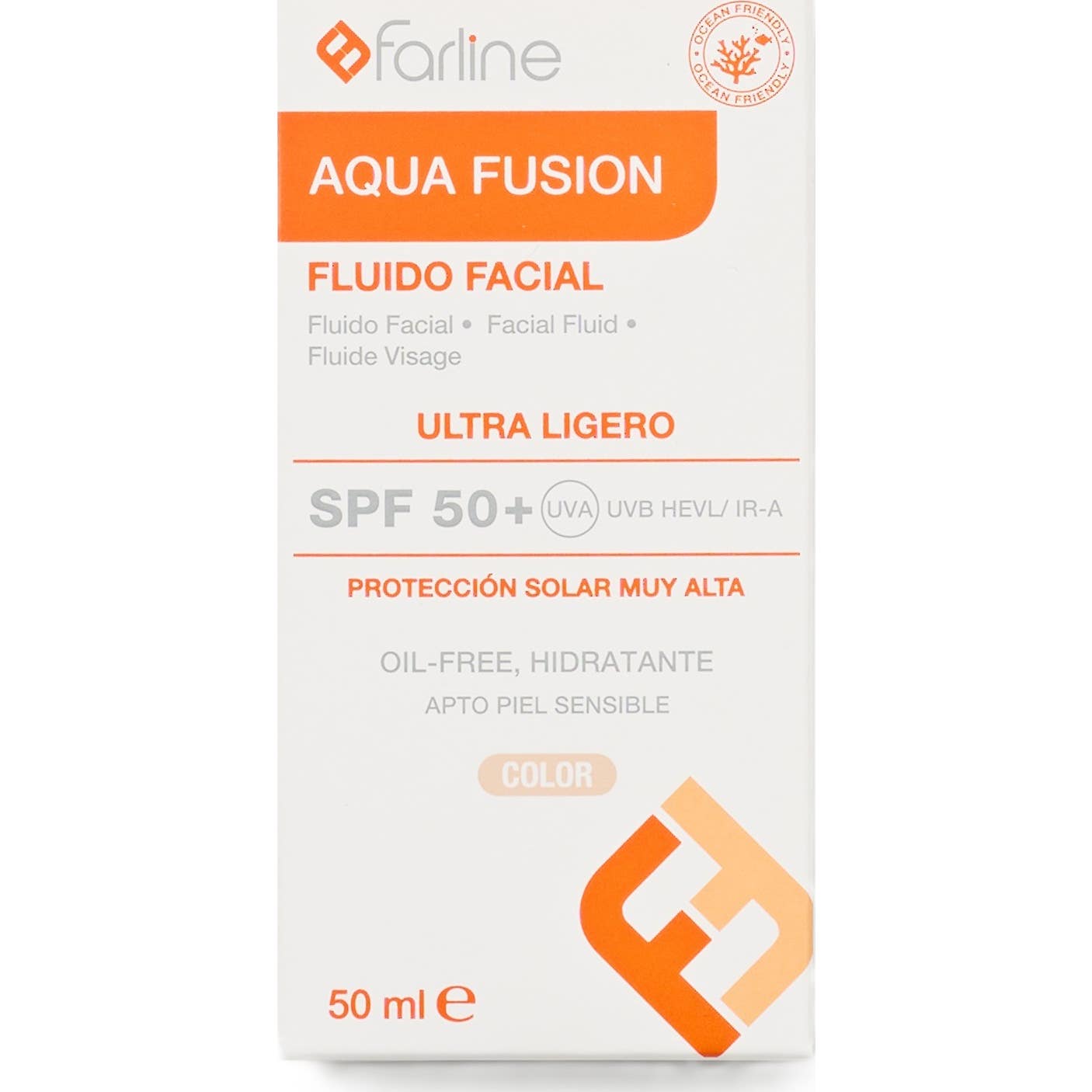 Farline Fluide Visage Aqua Color Spf50+ 50ml