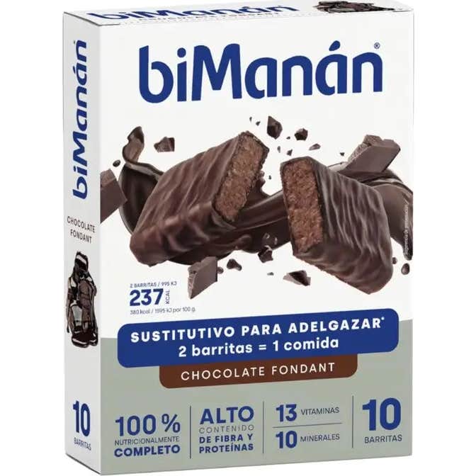 biManán® Sustitutive Barres Chocolat Noir Fondant 8 unités