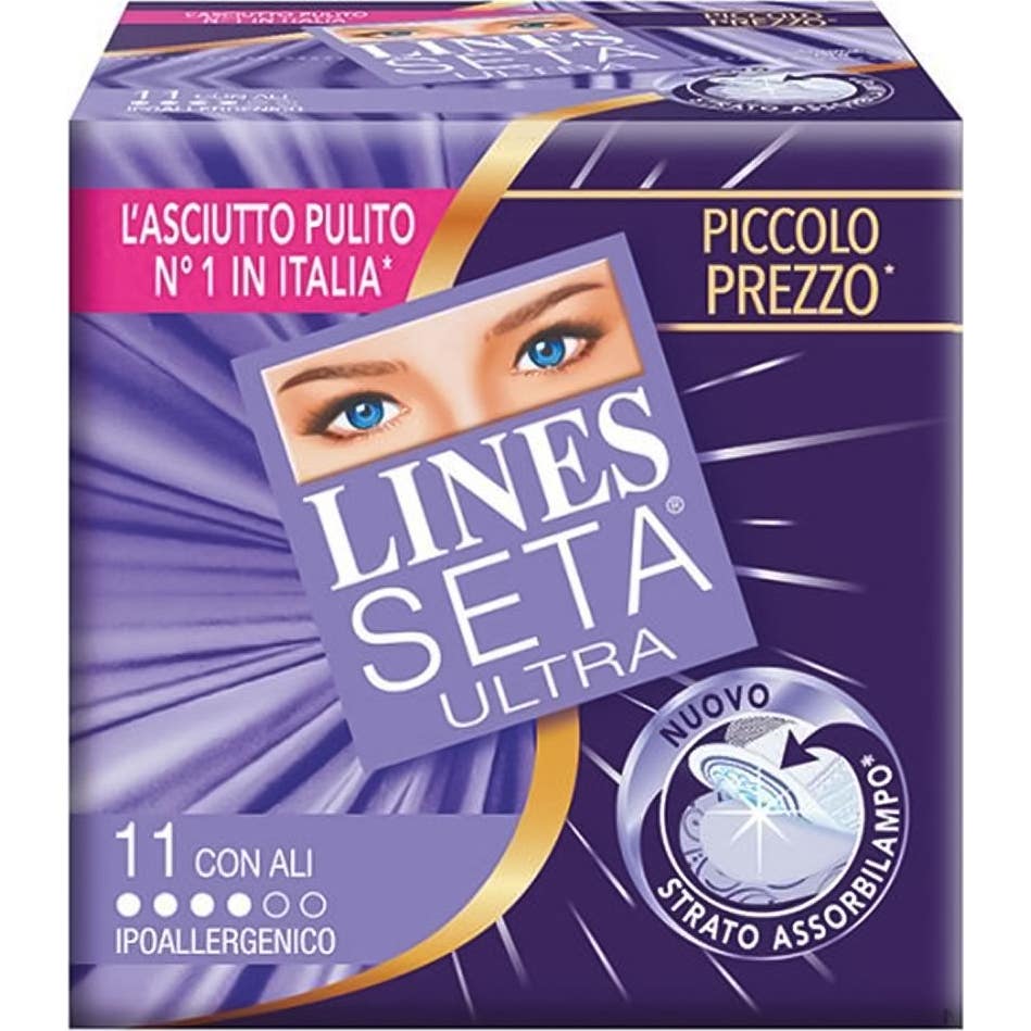 Lines Seta Ultra Serviettes avec Ailes Hypoallergénique 11uts