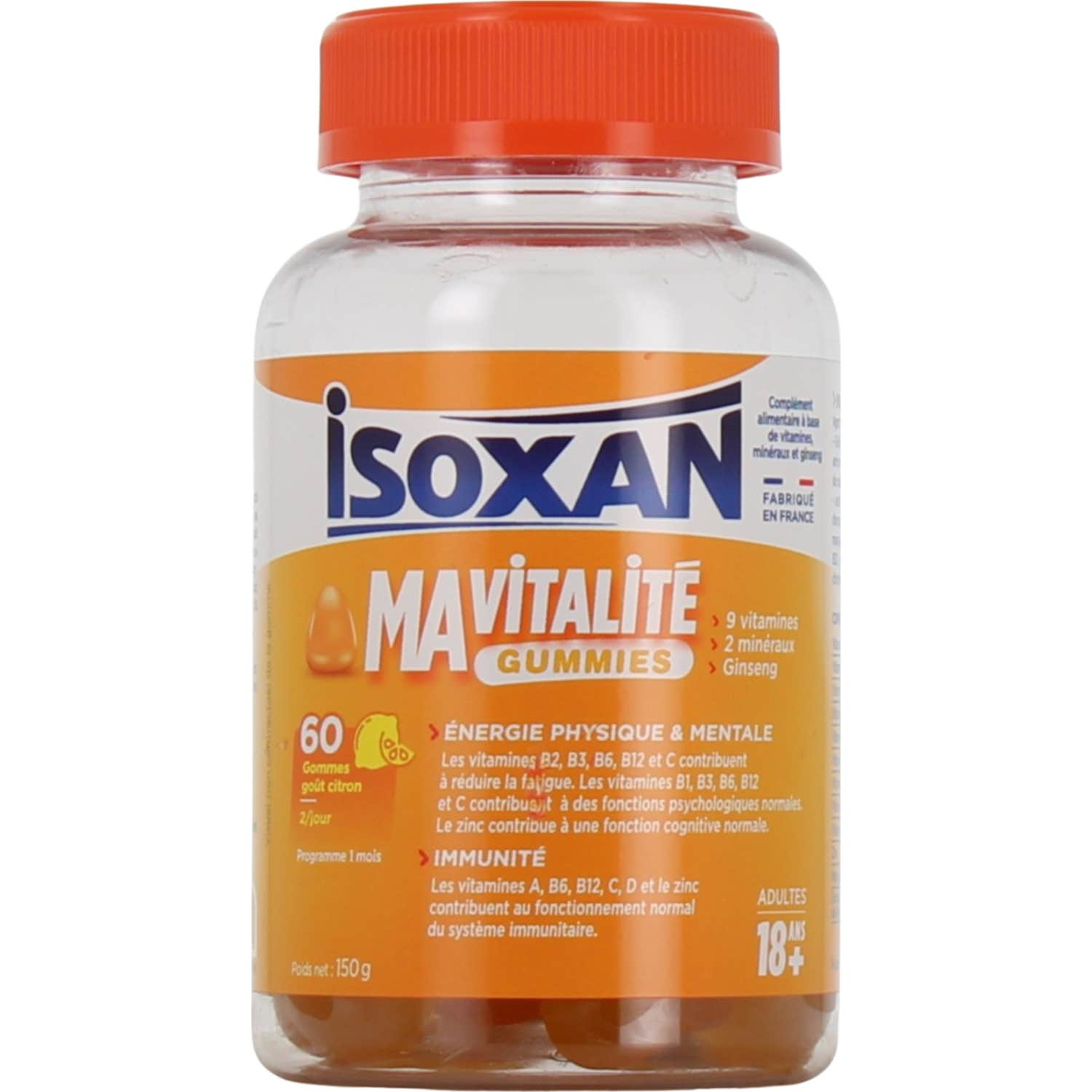 Isoxan Ma Vitalité Gummies Adultes +18 Ans Citron 60 Gummies