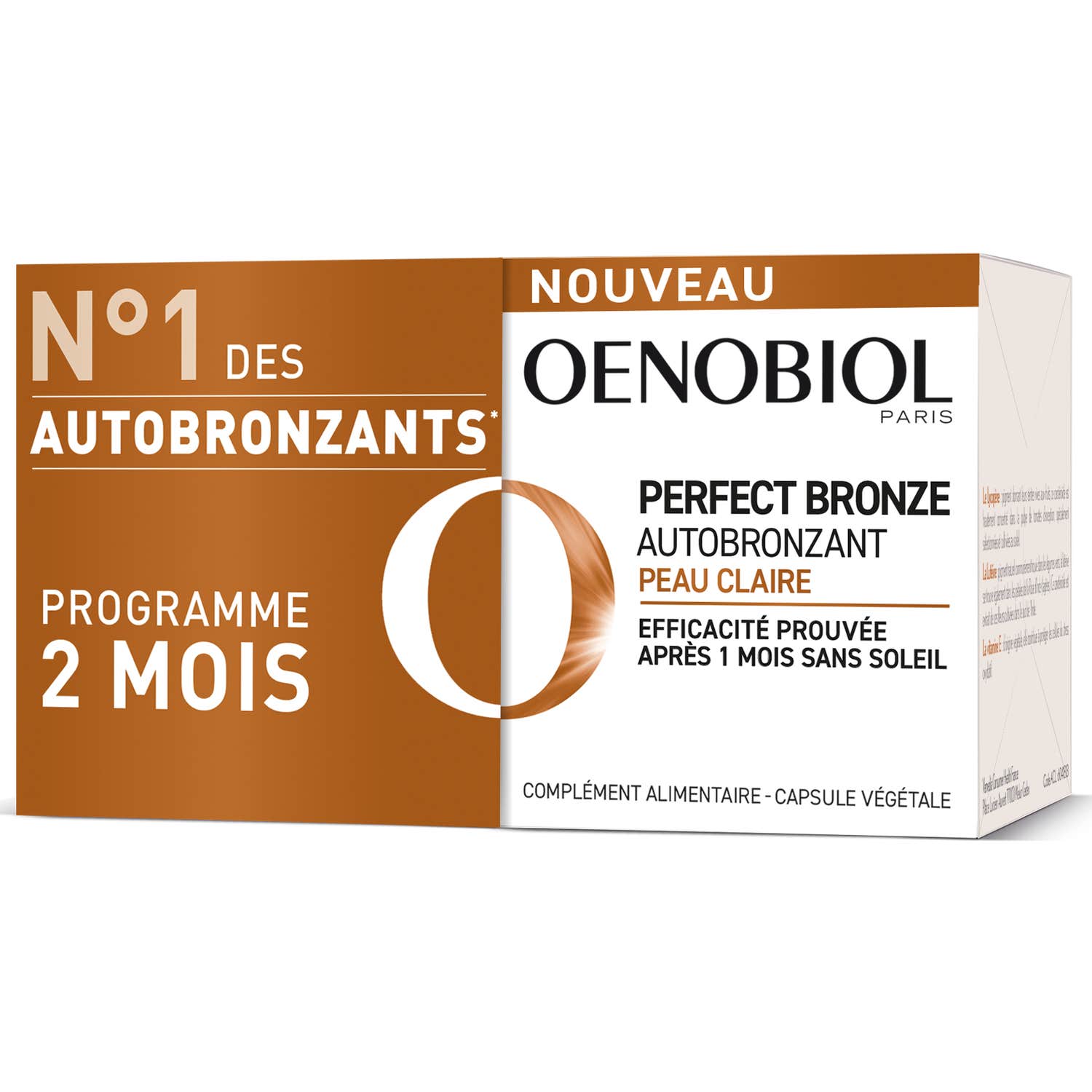 Oenobiol Perfect Bronze Autobronzant Peau Claire 2x30 Capsules