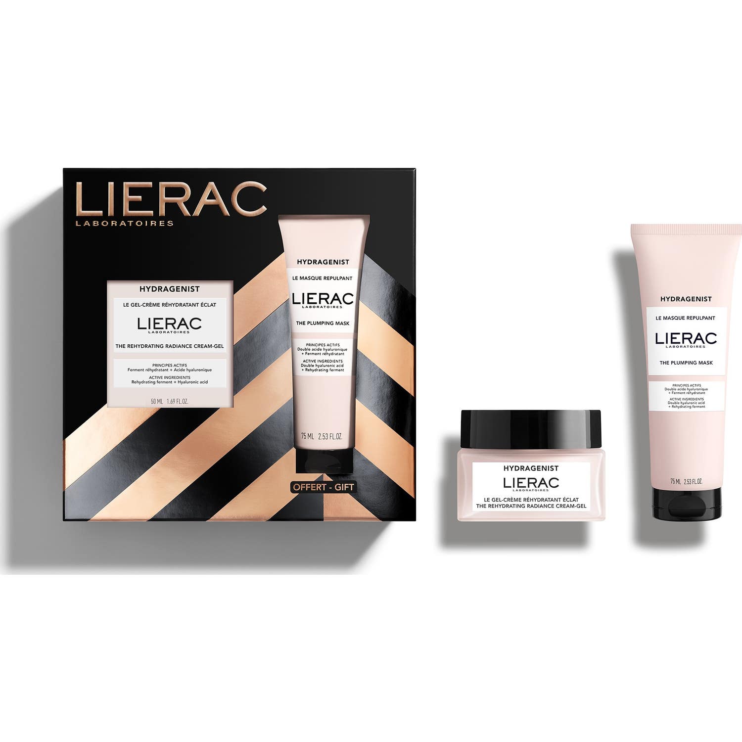 Lierac Coffret Hydragenist Le Gel-Crème Réhydratant Éclat 50ml + Le Masque Repulpant 75ml