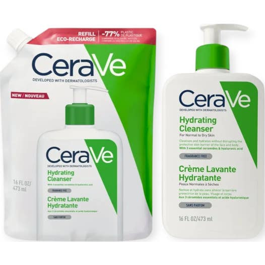 Cerave Crème Lavante Hydratante 473 ml + Recharge 473 ml