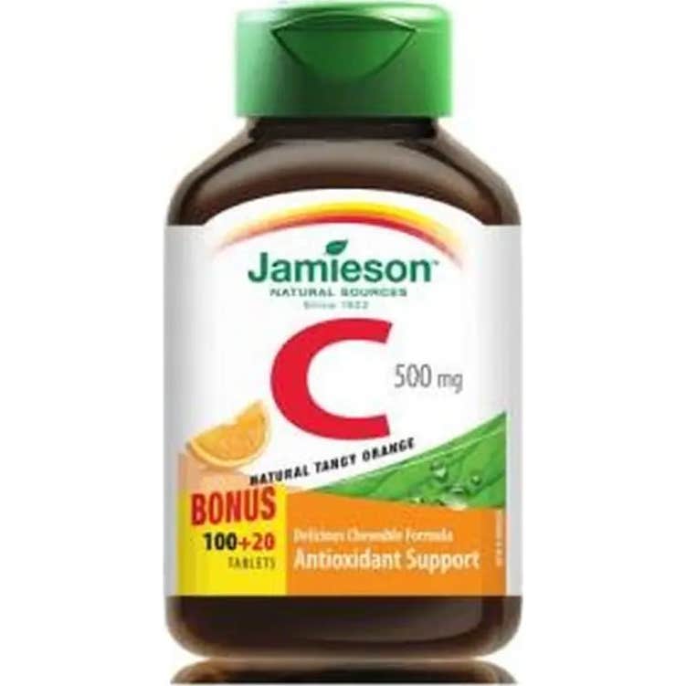 Orange Jamieson Vitamin C Chewable 100 + 20Comp 500Mg