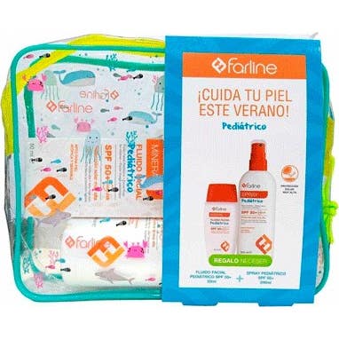 Farline Pack Enfants Spf50+ Fluide Visage + Spray + Trousse