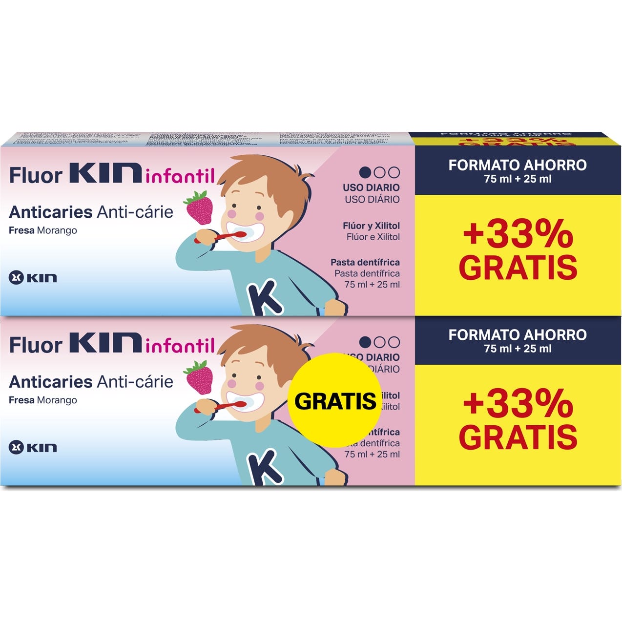 Kin Fluor Paste 75 ml + 25ml 2x1