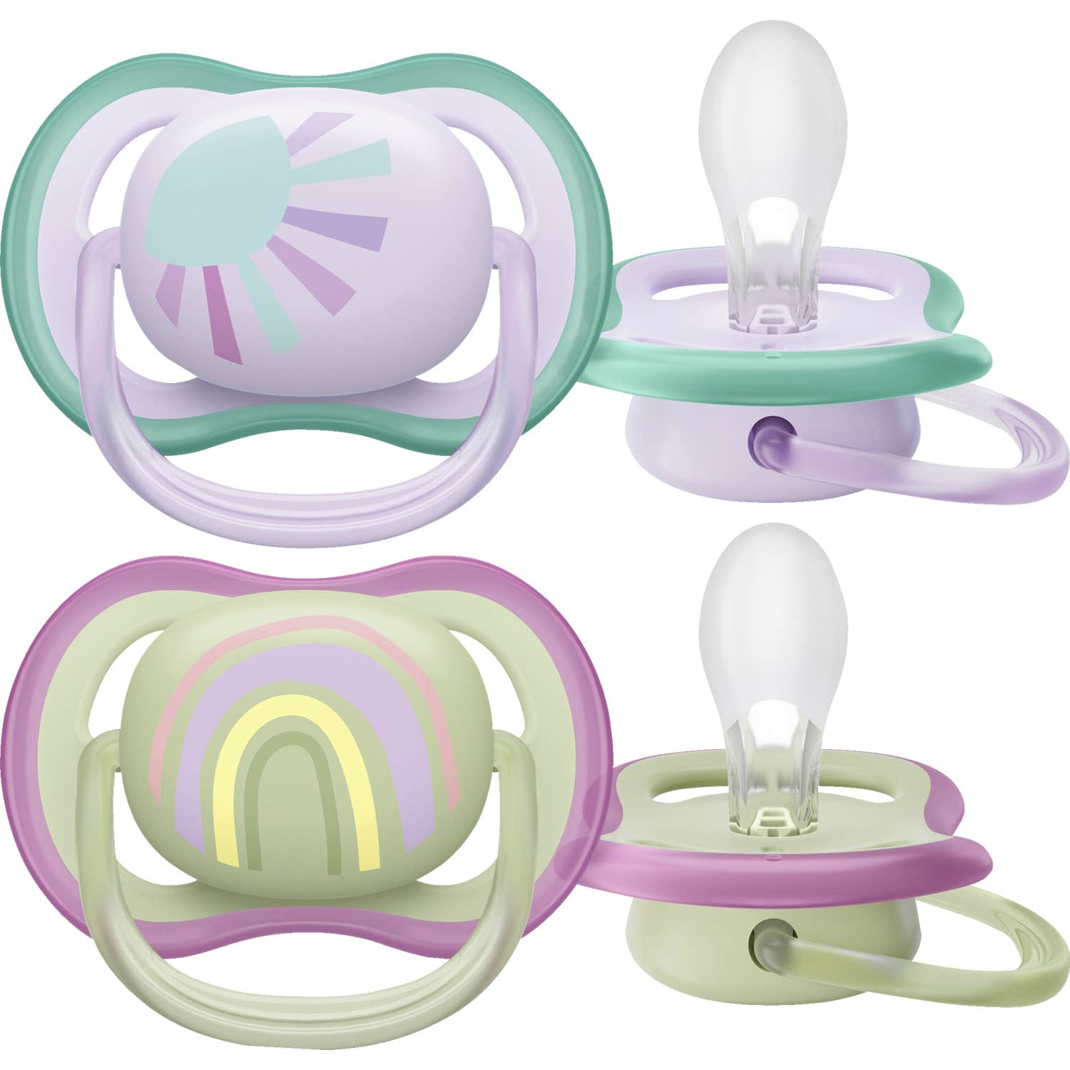 Philips Avent Sucette Ultra Air Sun Rainbow Mix 0-6m 2 Unités