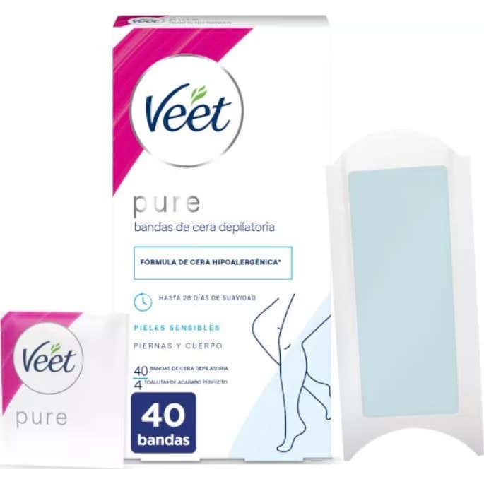 Veet Bandes de cire dépilatoire Corps et Jambes 40uts