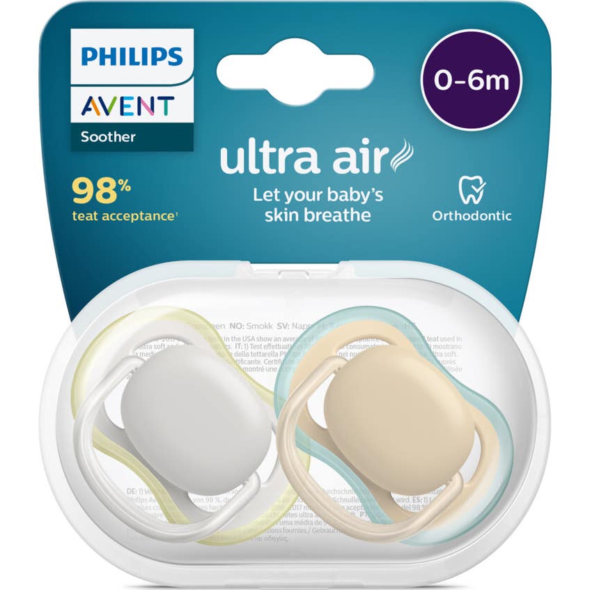 Philips Avent Sucette Ultra Air 0-6Mois Neutre 2uts