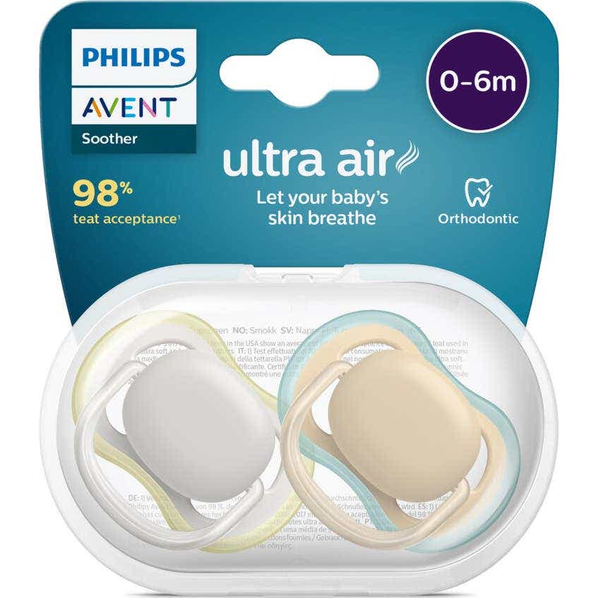 Philips Avent Sucette Ultra Air 0-6Mois Neutre 2uts