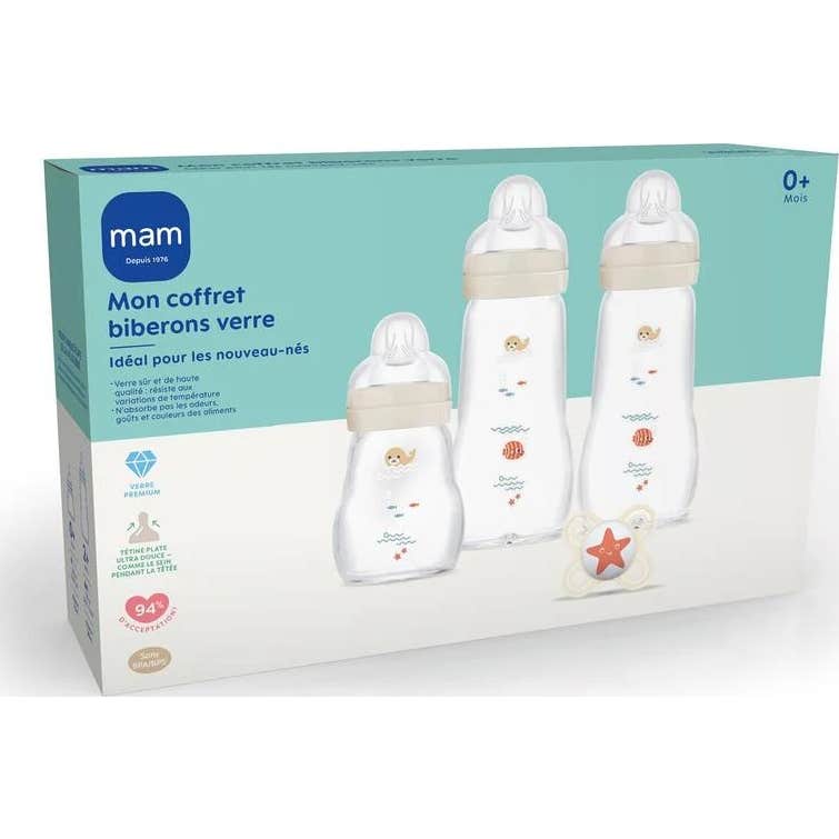 Blanc Mam Coffret Biberons Verre 170Ml