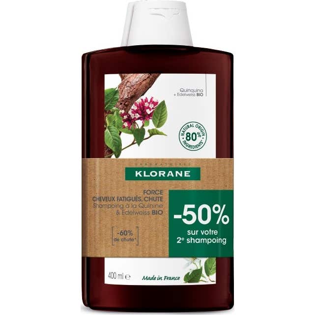 Klorane Shampoing Fortifiant À La Quinine Et Edelweiss Bio 2x400ml
