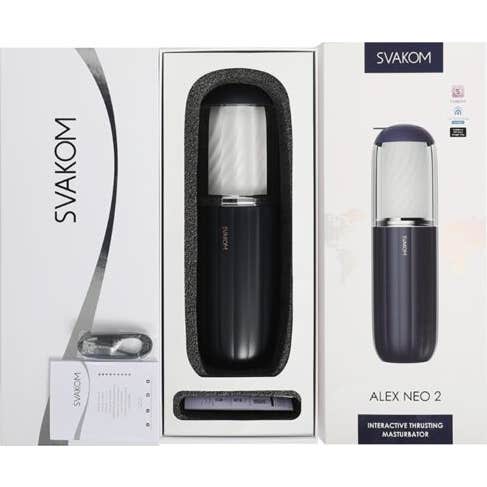 Svakom Alex Neo 2 Interactive Thrusting Masturbator Dark Blue