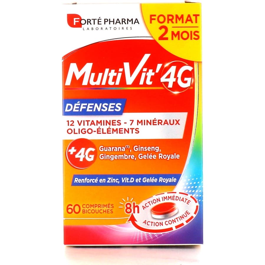 Forté Pharma Multivit'4G Défenses 60comp