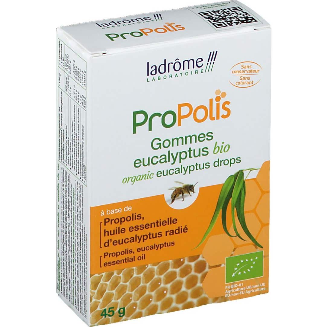 Ladrôme Propolis Gommes à l'Eucalyptus Bio 45g