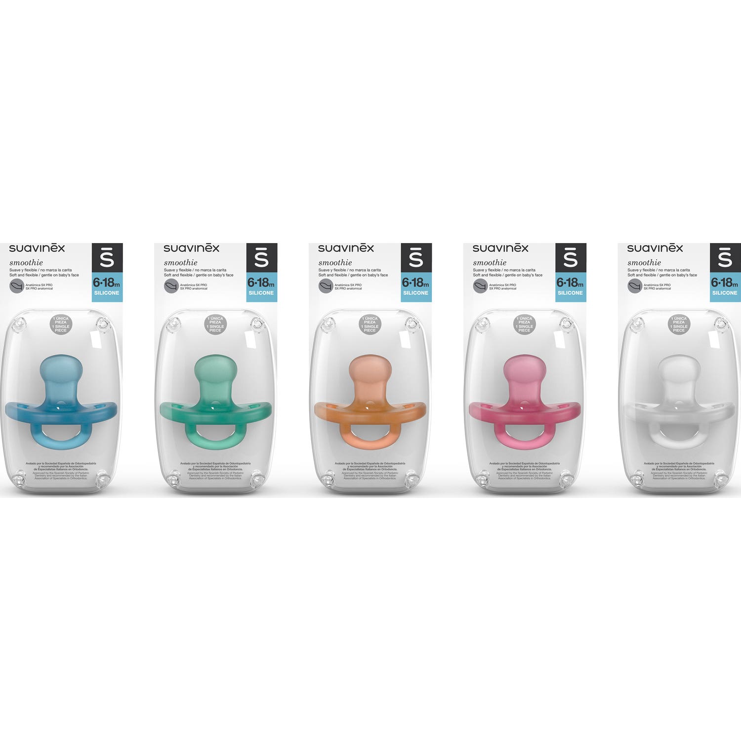 Suavinex™ sucette en silicone tout silicone +6m 1ud 1ud