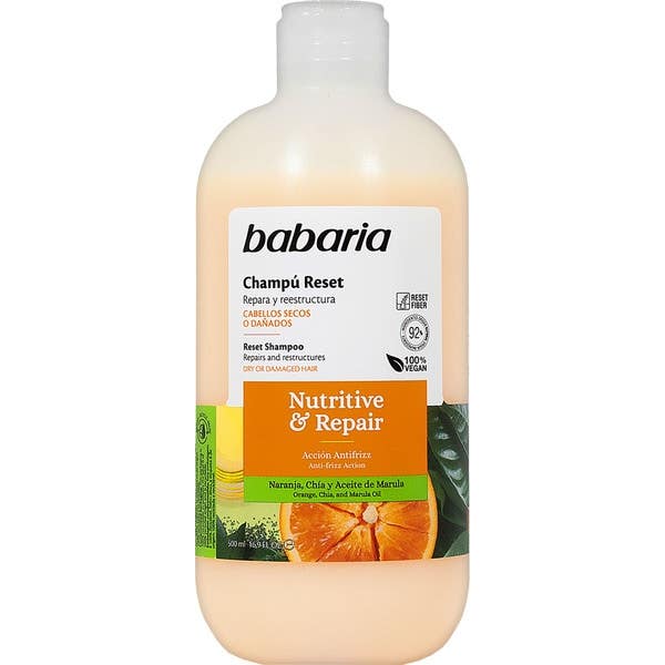 Babaria Shampooing Nutritif &amp Réparateur Reset Cheveux Secs 500ml