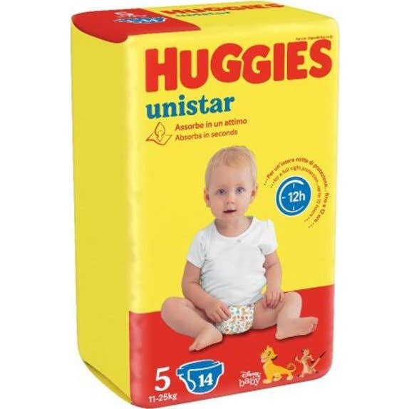 Huggies Unistar Couche Junior Basique T5 11-25kg 14uts