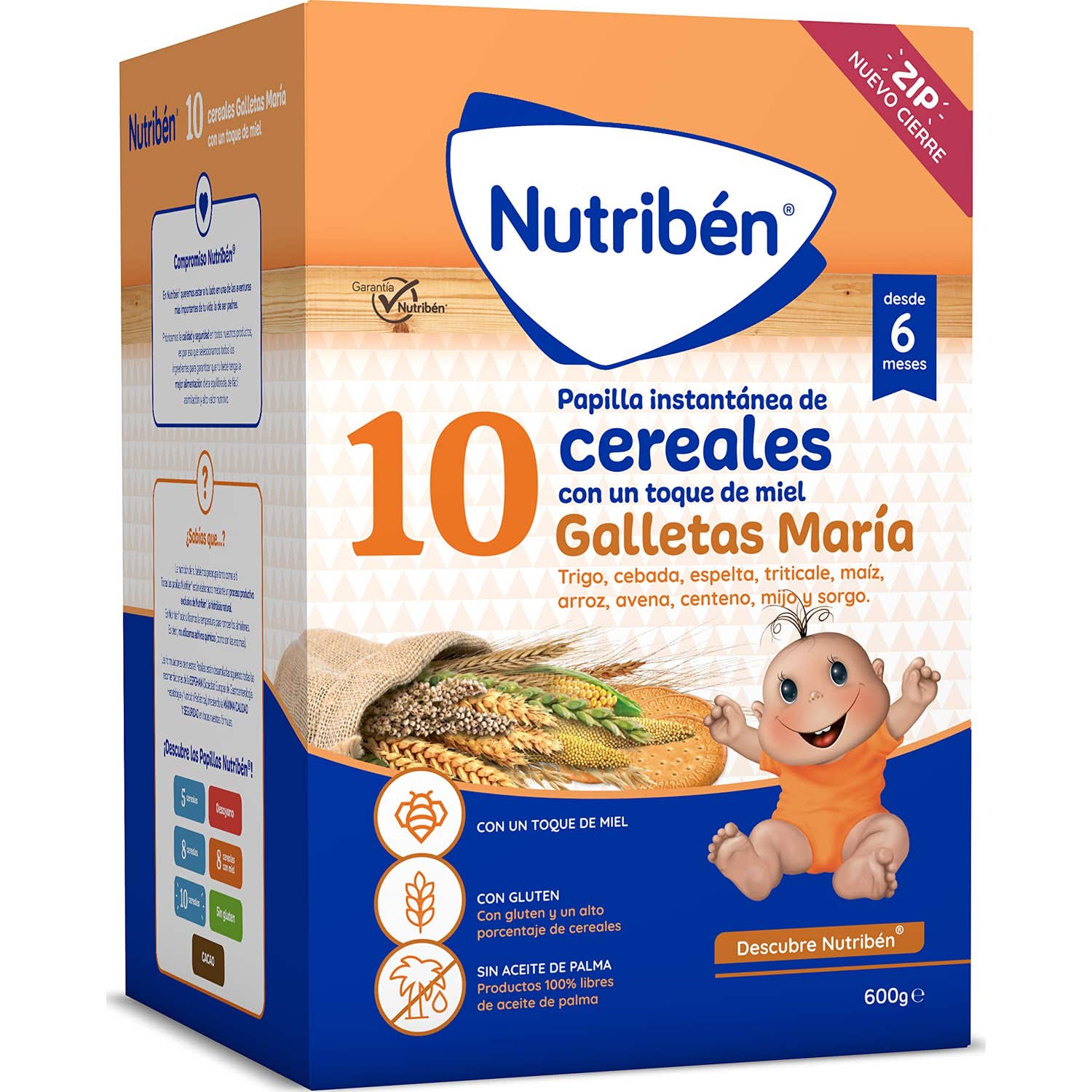 Nutriben 10 Cereales Miel Galleta 600g