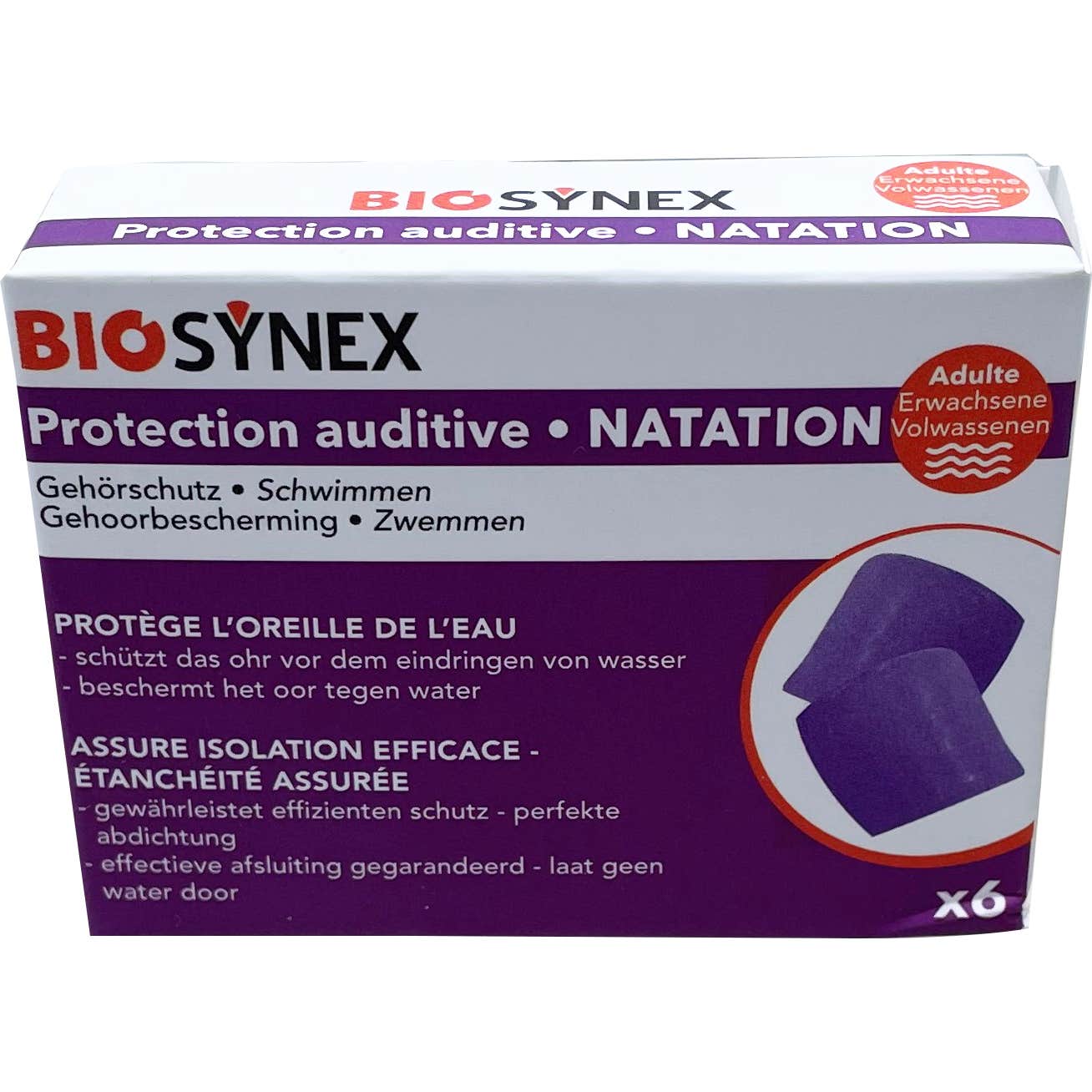 Biosynex Protecteur Auditif Natation Adulte 3 Paires